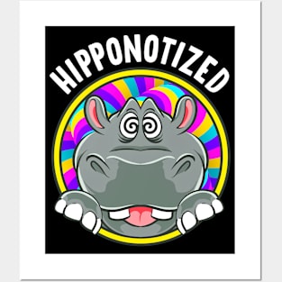 Cute Hippo Has Been Hipponotized - Funny Hippo Lover Posters and Art